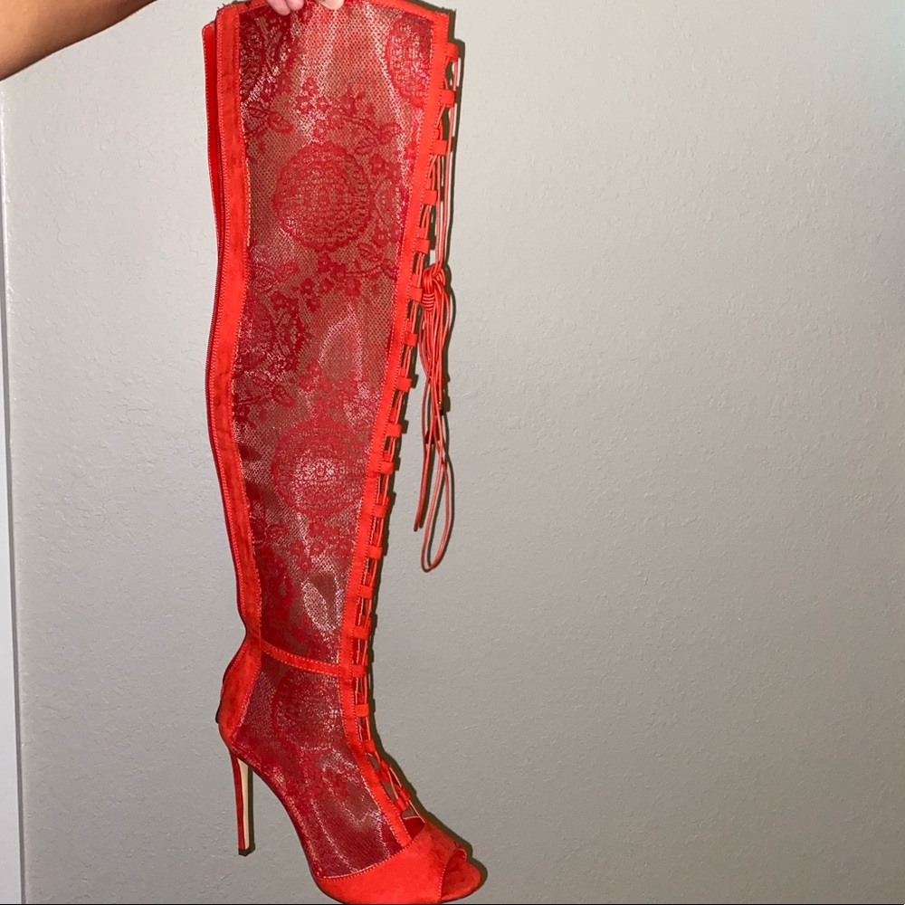NEW Red Lace Boots